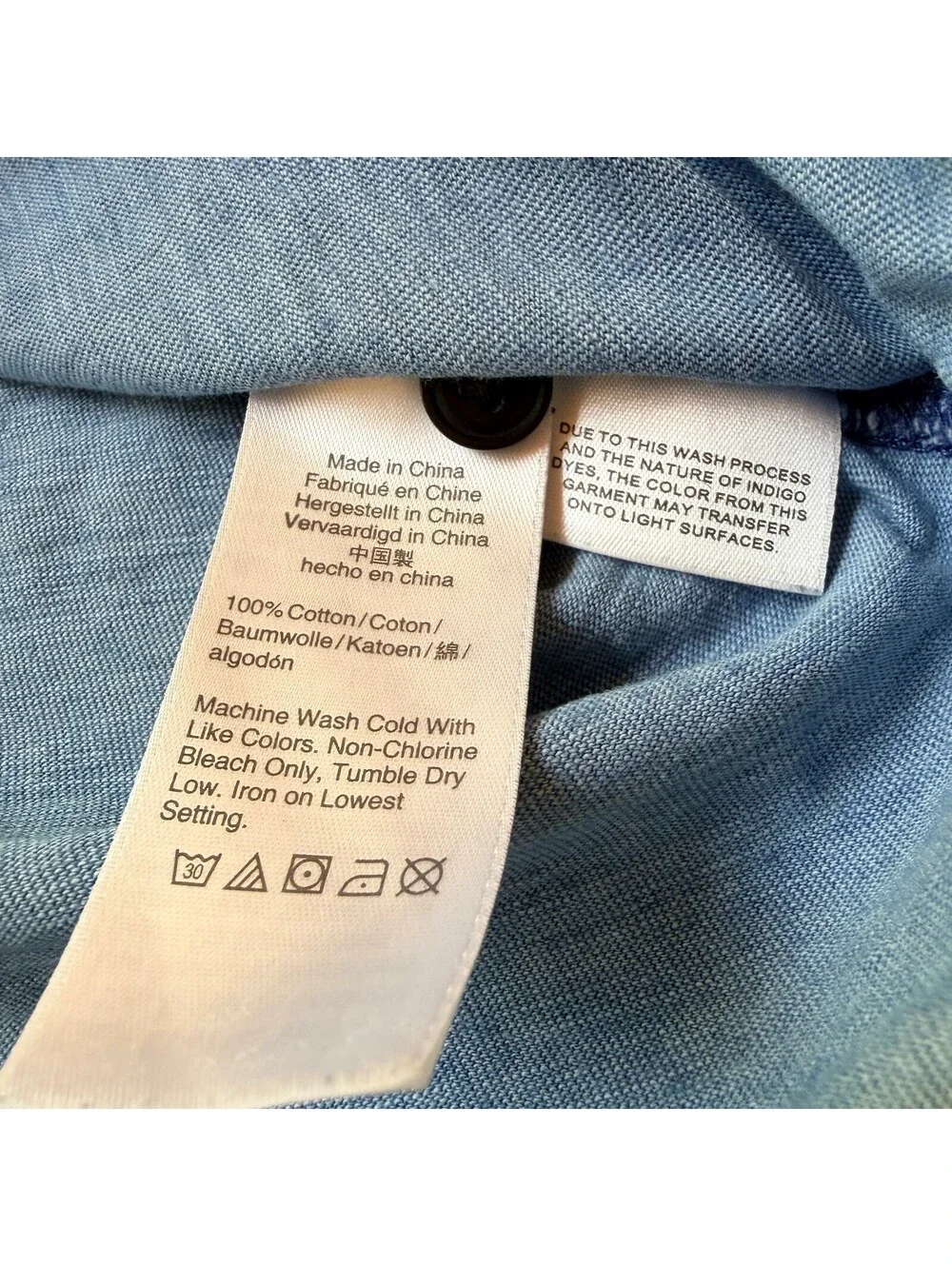 J.Crew Color Block Button-Up Shirt, Size S Indigo Knit Goods Two-Tone